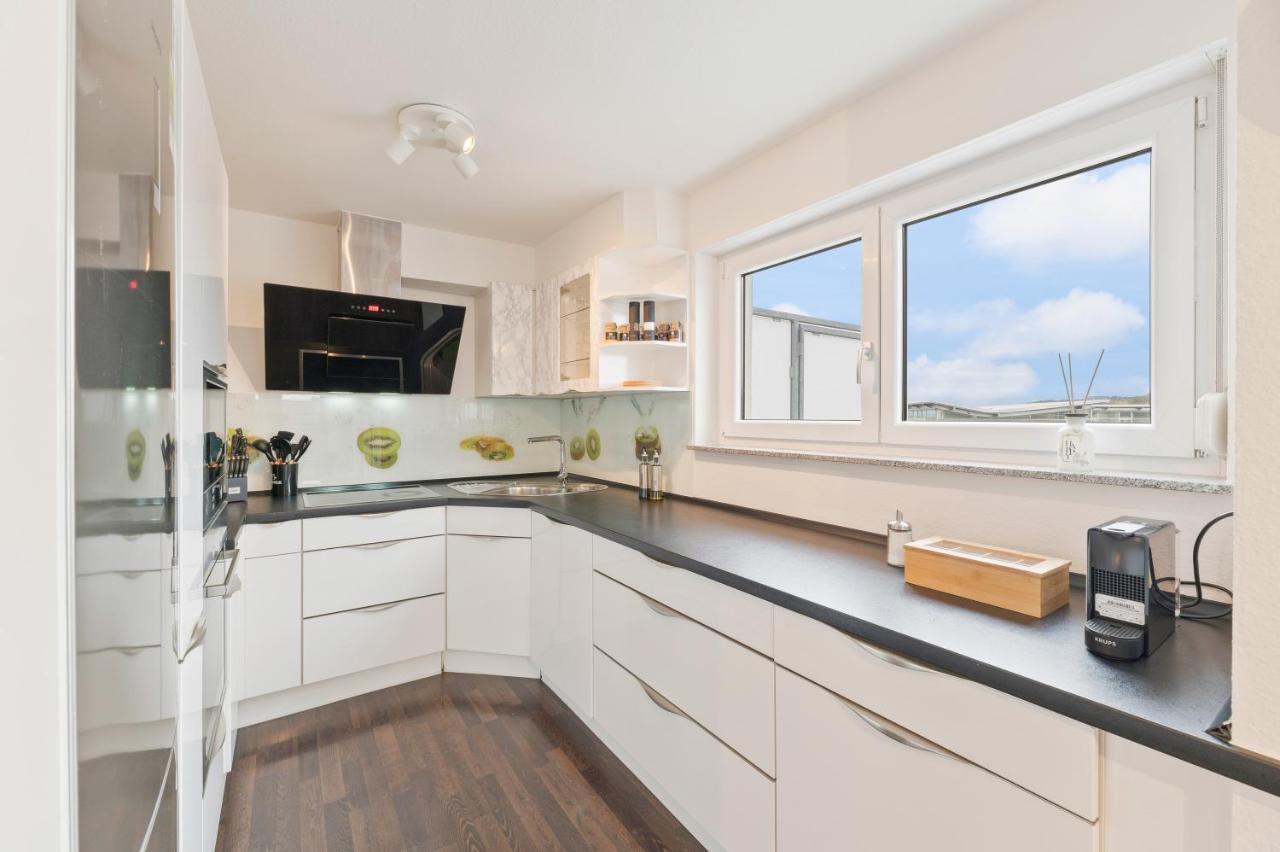 Design-Apartment - Kueche - Dachterrasse - Zentral Leinfelden-Echterdingen Luaran gambar