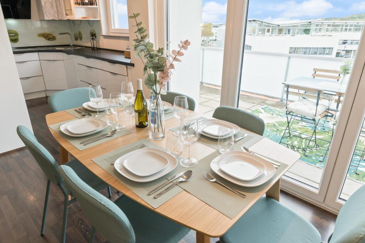 Design-Apartment - Kueche - Dachterrasse - Zentral Leinfelden-Echterdingen Luaran gambar